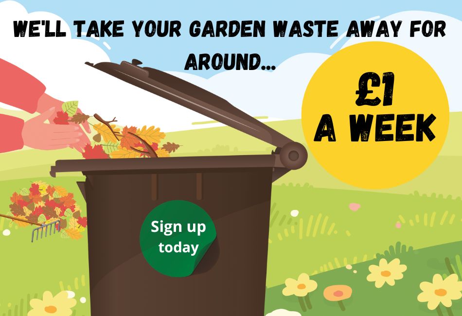 Graphic showing garden waste service
