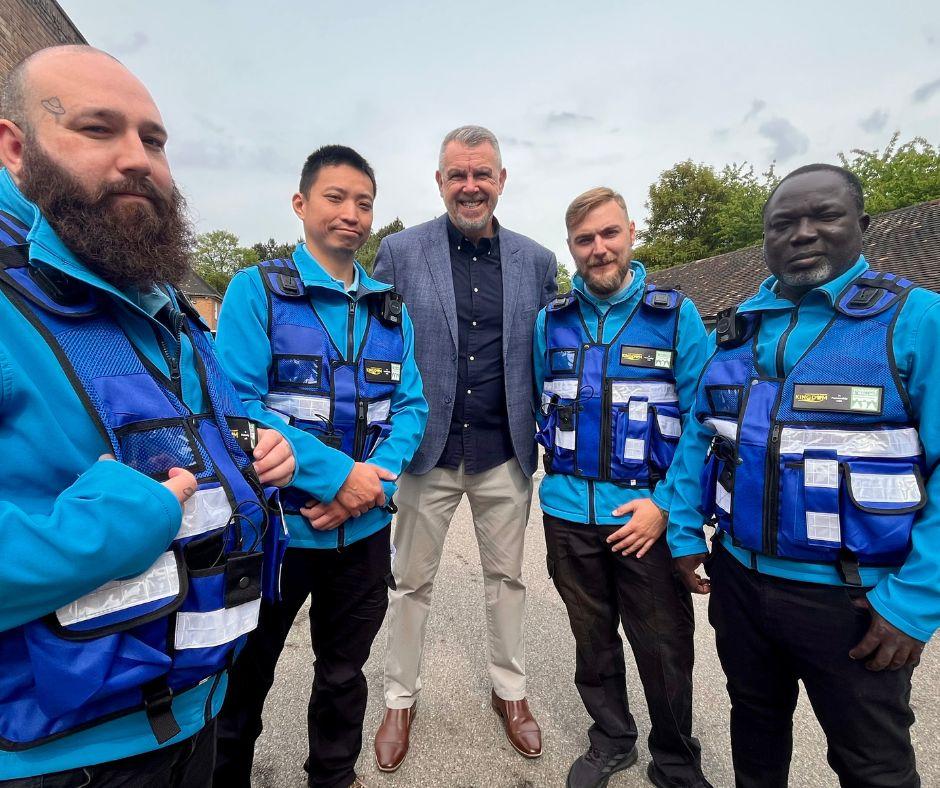 The new ASB enforcement team photographed with Cllr Des Keers, the Cabinet Member for Community Services.