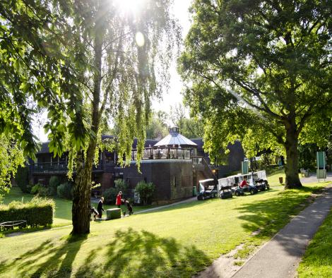 Poult Wood golf centre with grass surrounding