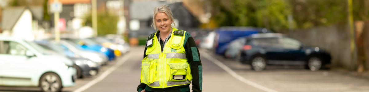 Parking officer in car park