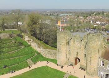 An aerial view of the castle