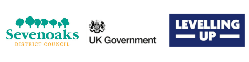 Sevenoaks, UK Government and Levelling up logos
