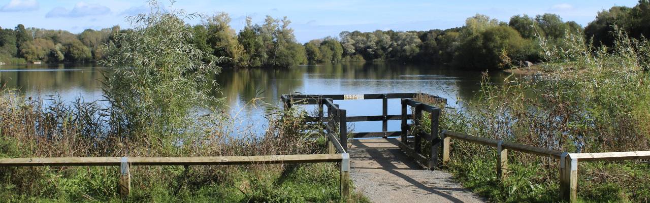 A view across the lake at Haysden Country Park